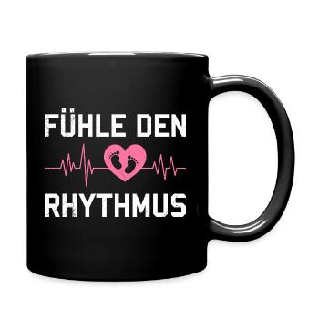 Expectant Mom FEEL THE RHYTHM Funny - Full Colour Mug - black - Right