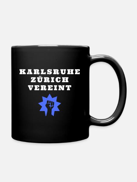 Karlsruhe Zürich vereint - Tasse einfarbig - Schwarz