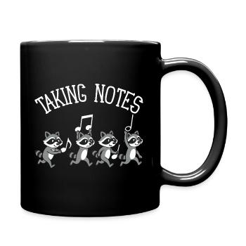 Raton Laveur Notes Musicales Musique - Mug uni - noir - Droite
