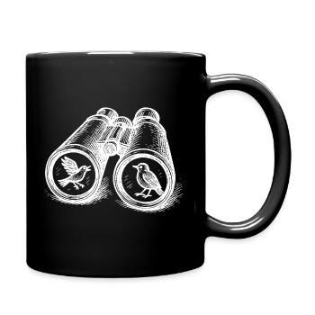 Birdwatching Binocular Vintage Sketch - Full Colour Mug - black - Right
