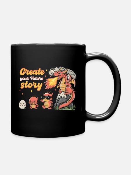 Create Your Future Story Child School Motivation - Full Colour Mug - black