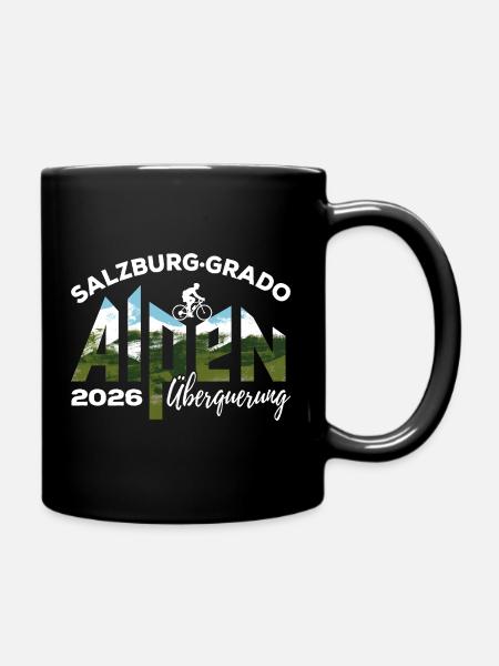 Alpenüberquerung 2026 Salzburg Grado Fahrrad - Tasse einfarbig - Schwarz