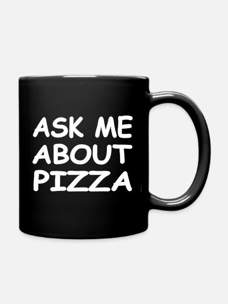 Pizza - Tasse einfarbig - Schwarz