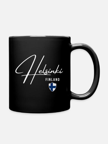 Helsinki, Finnland, elegantes Design Helsinki - Tasse einfarbig - Schwarz