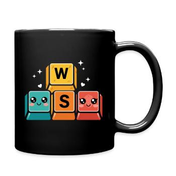 WASD Keys Funny Gamer Gift - Full Colour Mug - black - Right