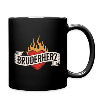 Bruderherz Brüder Großer Bro Spruch Kleiner Bruder - Tasse einfarbig - Schwarz - Rechts
