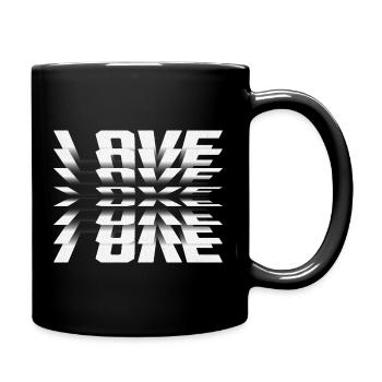 Spiegel Love Illusion Typo - Tasse einfarbig - Schwarz - Rechts