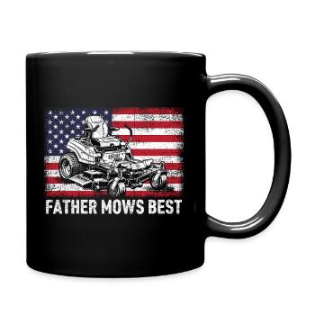Father Mows Best - Tasse einfarbig - Schwarz - Rechts
