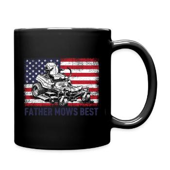 Father Mows Best - Tasse einfarbig - Schwarz - Rechts
