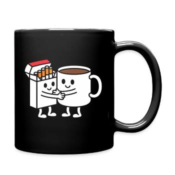 Coffee and Cigarettes  - Funny Balkan Breakfast T- - Full Colour Mug - black - Right