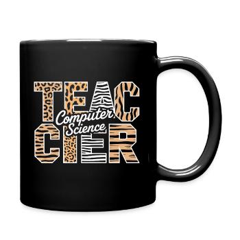 Computer Science Teacher Animal Pattern Style - Full Colour Mug - black - Right