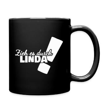 Vorname Linda - Tasse einfarbig - Schwarz - Rechts