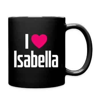 I Love Isabella Pinkes Herz Ich liebe Isabella - Tasse einfarbig - Schwarz - Rechts