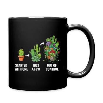 Witzige Sukkulenten-Kaktus-Sammler - Tasse einfarbig - Schwarz - Rechts