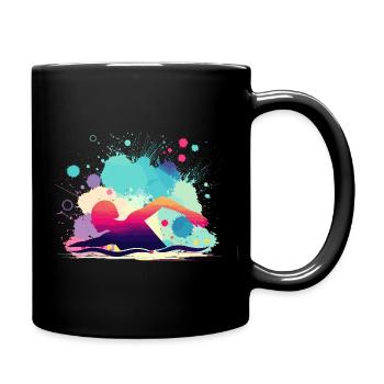 Nageuse, femme natatrice, monitrice de natation - Mug uni - noir - Droite