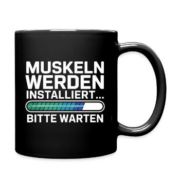 Les muscles sont en train d’être installés, attends s’il te plaît, plus drôle - Mug uni - noir - Droite