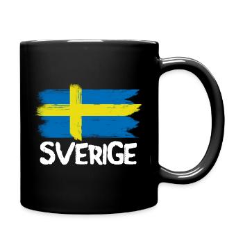 Drapeau suédois Sverige Cool Drapeau vintage - - Mug uni - noir - Droite