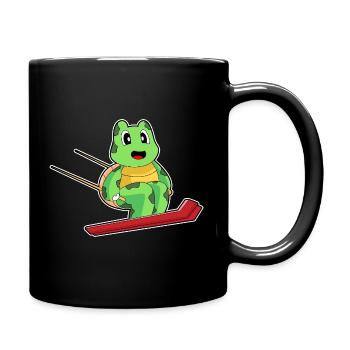Turtle Ski Jumper Ski Winter Sports - Full Colour Mug - black - Right