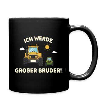 Traktor Großer Bruder Kinder Geschenk Lustig - Tasse einfarbig - Schwarz - Rechts