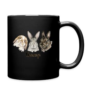 Fun rabbit knocking for rabbit lovers - Full Colour Mug - black - Right