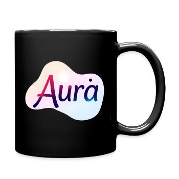 Aura – Modern Colorful Typographic Design - Full Colour Mug - black - Right