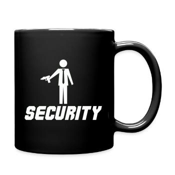 Security mit Waffe - Tasse einfarbig - Schwarz - Rechts