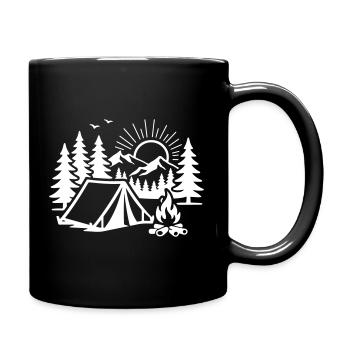 Tent Nature Outdoor Camp - Full Colour Mug - black - Right