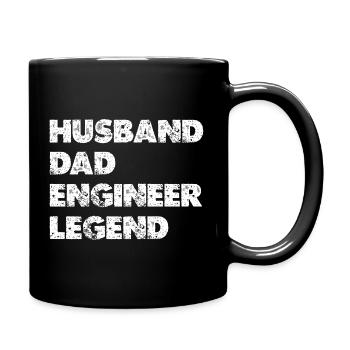 Husband Dad Engineer Legend - Tasse einfarbig - Schwarz - Rechts