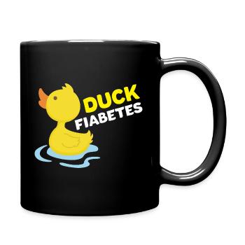 Duck Fiabetes Lustiges Wortspiel mit Gummiente T1D-Bewusstsein - Tasse einfarbig - Schwarz - Rechts