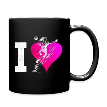 Handball Grafik für Handball fuer Frauen - Tasse einfarbig - Schwarz - Rechts