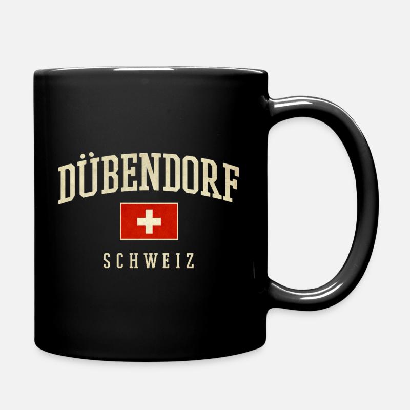 Dübendorf Schweiz Design mit Flagge - Tasse einfarbig - Schwarz