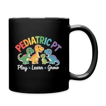Pediatric PT Dino – Spielend Lernen - Tasse einfarbig - Schwarz - Rechts