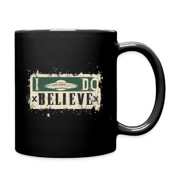 Ich glaube an UFOs - Tasse einfarbig - Schwarz - Rechts