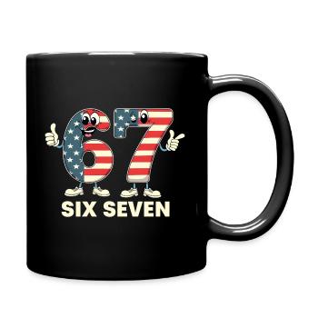 US Flag 67 Memes Six Seven - Full Colour Mug - black - Right