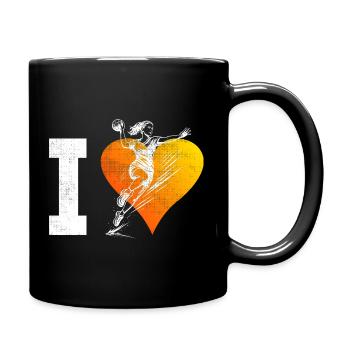 Handball Illustration für Handball fuer Frauen - Tasse einfarbig - Schwarz - Rechts