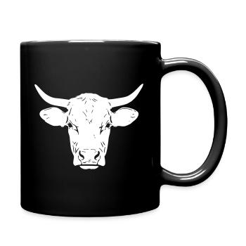 Bull Head Bull Portrait Realistic - Full Colour Mug - black - Right