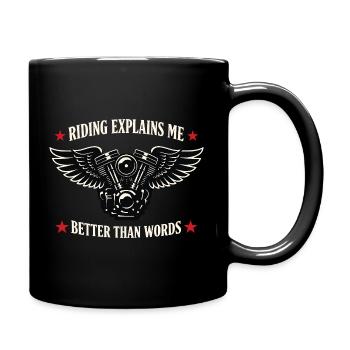 Why we ride motorcycles, - Full Colour Mug - black - Right