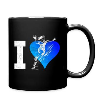 Handball Fans aufgepasst schlichtes Statement fuer - Tasse einfarbig - Schwarz - Rechts