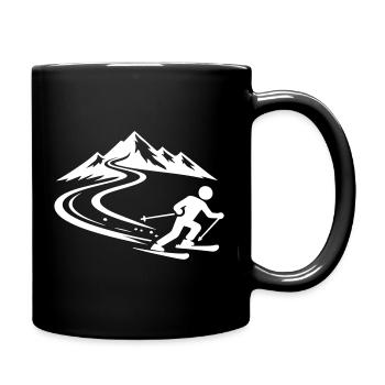 Ski Mountains Slope - Full Colour Mug - black - Right