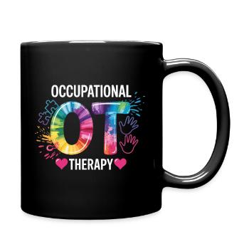Buntes OT Logo Ergotherapie - Tasse einfarbig - Schwarz - Rechts