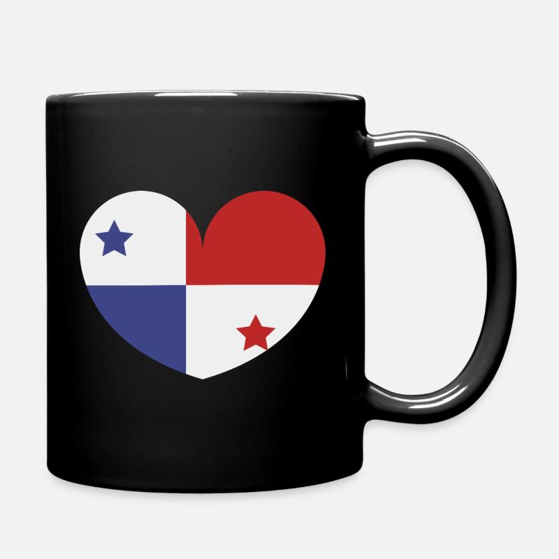 Panama-Herzflagge - Tasse einfarbig - Schwarz
