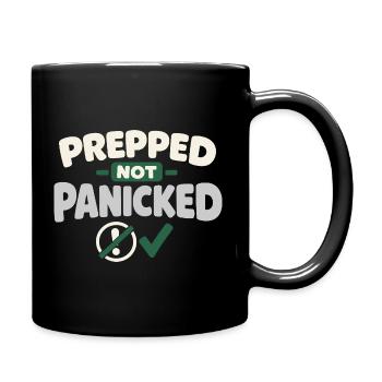 Calmness beats panic, lifestyle, - Full Colour Mug - black - Right