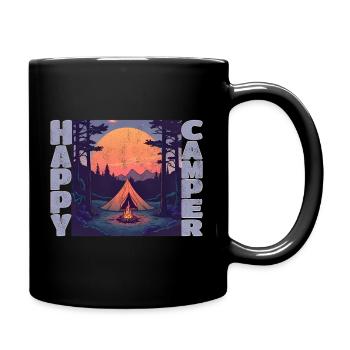 Campeur heureux - Mug uni - noir - Droite