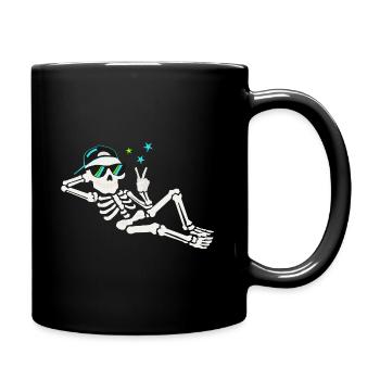 Squelette décontracté portant des lunettes de soleil - Mug uni - noir - Droite