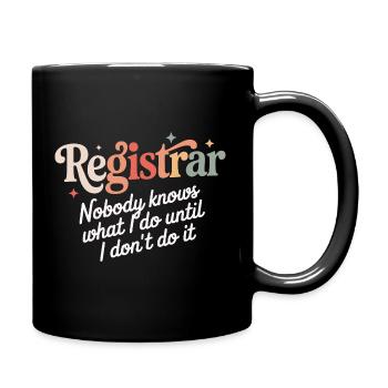 Proud school secretary heart of school office everyday life - Full Colour Mug - black - Right
