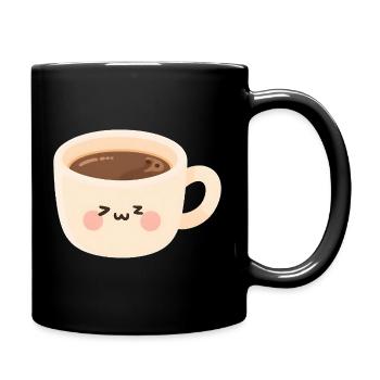 Kaffee Kuschelmug Schlafmütze Kawaii - Tasse einfarbig - Schwarz - Rechts