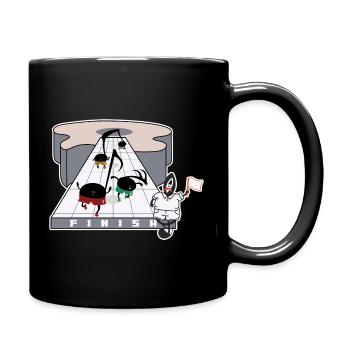 Blob Race Ziellinie - Tasse einfarbig - Schwarz - Rechts