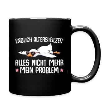 Partial retirement goose with sunglasses - early retirement - Full Colour Mug - black - Right
