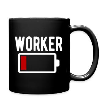 Worker Worker Battery Low Funny - Full Colour Mug - black - Right