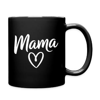 Mama Heart Skripttypografie - Tasse einfarbig - Schwarz - Rechts